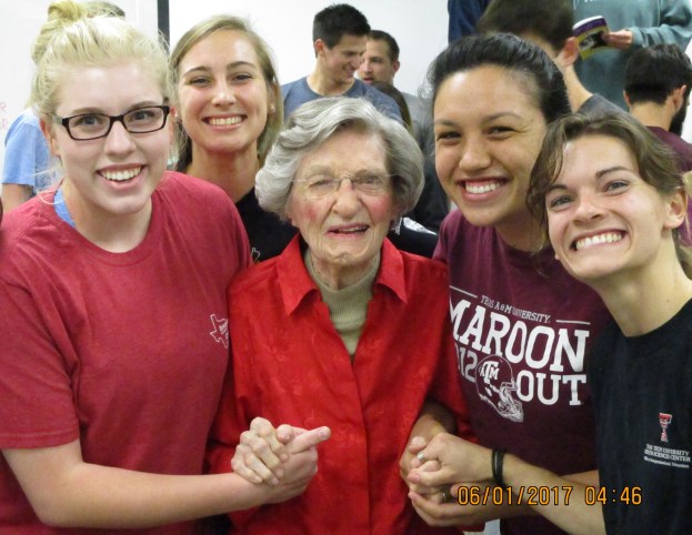 Virginia Connally with HSU class